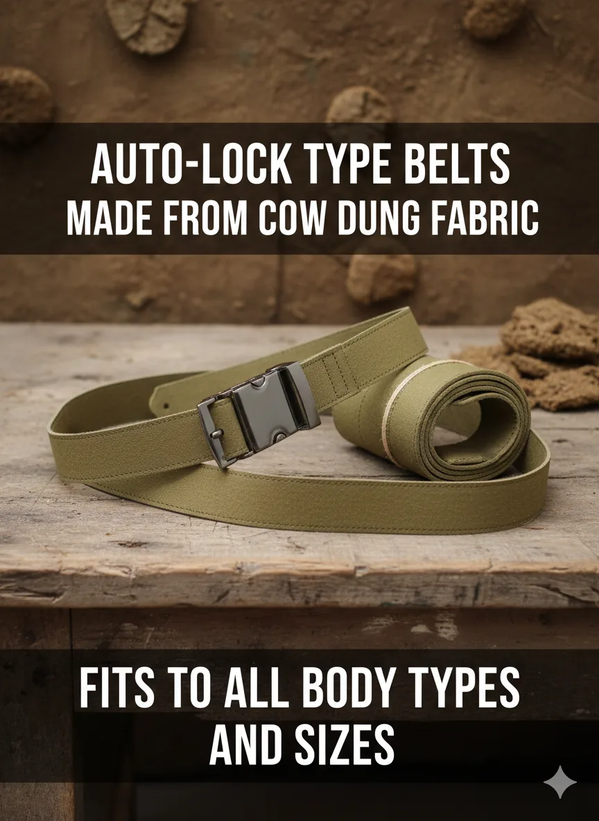 Gomaya Cow Dung Fabric Men's Auto-Lock Belt image 3